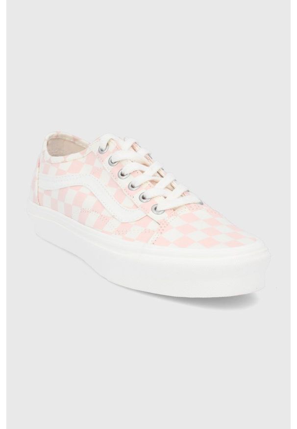 Vans Tenisówki damskie kolor różowy. Nosek buta: okrągły. Zapięcie: sznurówki. Kolor: różowy. Materiał: materiał, włókno, guma, bawełna. Szerokość cholewki: normalna