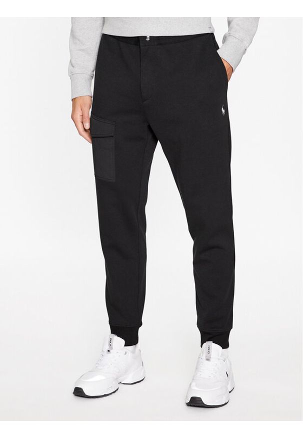 Polo Ralph Lauren Spodnie dresowe 710900910001 Czarny Slim Fit. Kolor: czarny. Materiał: bawełna, dresówka, syntetyk