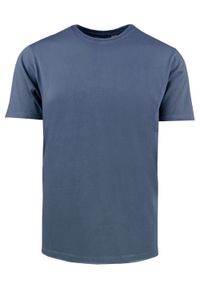 Męski T-Shirt -Brave Soul- Delikatny Efekt Sprania Tkaniny - Granat. Okazja: na co dzień. Kolor: niebieski. Materiał: bawełna. Sezon: lato, wiosna. Styl: casual #1