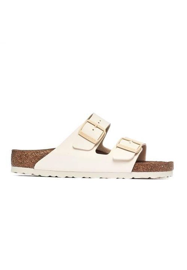 Klapki damskie Birkenstock Arizona. Kolor: biały, brązowy, wielokolorowy. Materiał: materiał