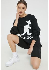 Kangol bluza bawełniana kolor czarny z nadrukiem KLEU003-99. Okazja: na co dzień. Kolor: czarny. Materiał: bawełna. Wzór: nadruk. Styl: casual #6