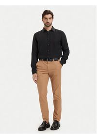 BOSS Koszula Relegant 50567579 Czarny Regular Fit. Kolor: czarny. Materiał: len #2