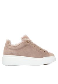 Max Mara Sneakersy Tmaxi1 2524766172650 Beżowy. Kolor: beżowy. Materiał: skóra, zamsz