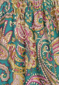 Born2be - Zielone Bawełniane Spodnie Kuloty z Wzorem Paisley Tarrisa. Stan: podwyższony. Kolor: zielony. Materiał: bawełna. Wzór: paisley. Styl: boho, wakacyjny #8