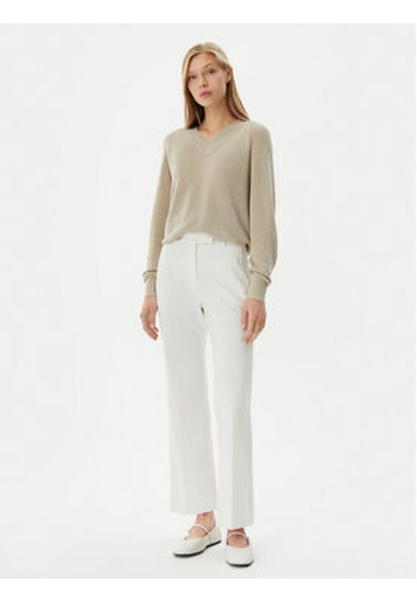 Marella Sweter Dario 2513361121 Beżowy Relaxed Fit. Kolor: beżowy. Materiał: wiskoza