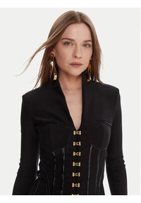 Elisabetta Franchi Marynarka GI-182-57E2-V590 Czarny Slim Fit. Kolor: czarny. Materiał: syntetyk #3