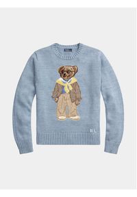 Polo Ralph Lauren Sweter Prov Bear 211924442001 Niebieski Relaxed Fit. Typ kołnierza: polo. Kolor: niebieski. Materiał: bawełna #5