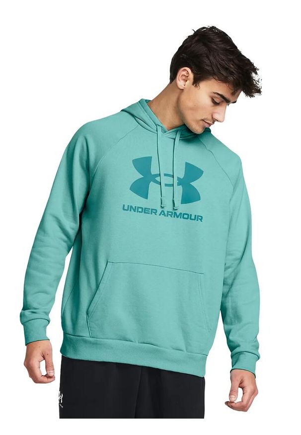 Under Armour - Bluza fitness męska UNDER ARMOUR Rival Fleece Logo z kapturem. Typ kołnierza: kaptur. Kolor: niebieski, zielony, wielokolorowy. Sport: fitness