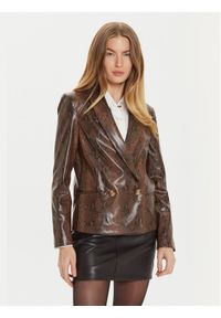 TwinSet - TWINSET Kurtka z imitacji skóry 242TT2233 Brązowy Regular Fit. Kolor: brązowy. Materiał: skóra #1