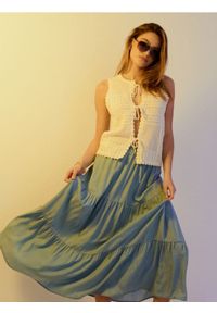 Sinsay - Spódnica midi z efektem stopniowania z lyocellu - niebieski. Kolor: niebieski #1