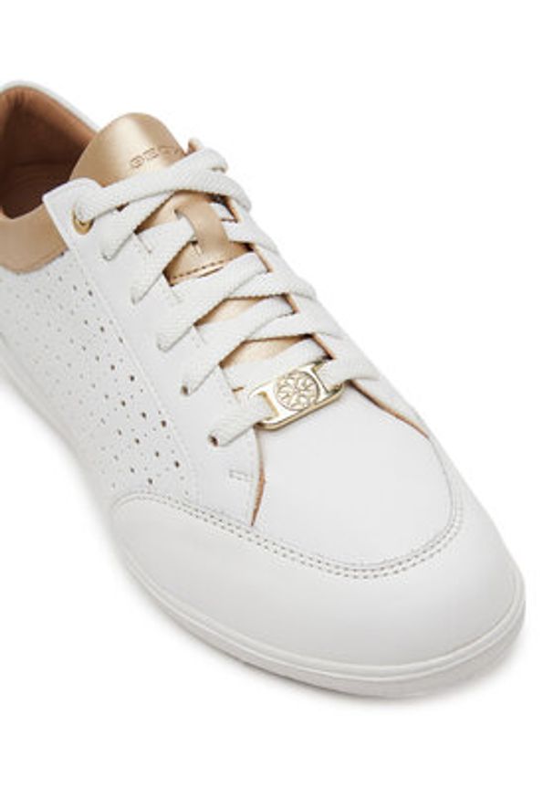 Geox Sneakersy Myria C D5568C 05485 C1000 Biały. Kolor: biały. Materiał: skóra