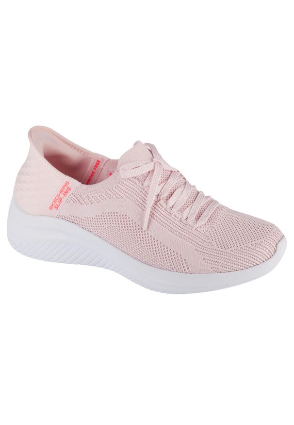 skechers - Buty do chodzenia damskie Skechers Slip-ins: Ultra Flex 3.0 Brilliant. Zapięcie: bez zapięcia. Kolor: różowy, beżowy, wielokolorowy. Materiał: tkanina, materiał, syntetyk. Szerokość cholewki: normalna. Model: Skechers Sport. Sport: turystyka piesza