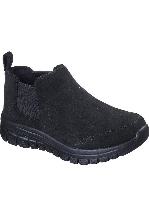 skechers - Buty sportowe damskie Skechers Graceful. Kolor: czarny. Materiał: zamsz, materiał. Sport: fitness