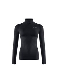 Damska koszulka z długim rękawem i zamkiem przy szyi Falke Maximum Warm. Kolor: czarny. Materiał: materiał. Długość rękawa: długi rękaw. Długość: długie #1