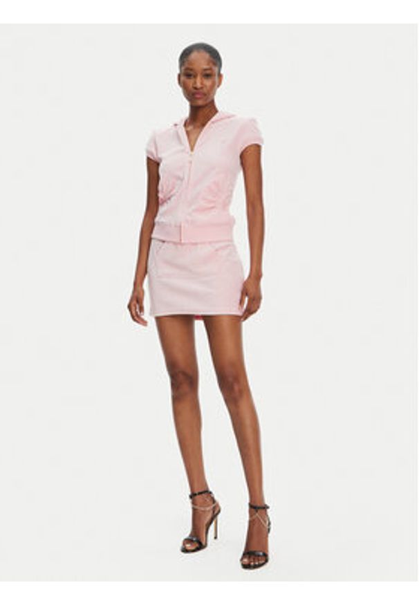 Juicy Couture Bluza Heritage JCGAS125021 Różowy Slim Fit. Kolor: różowy. Materiał: bawełna