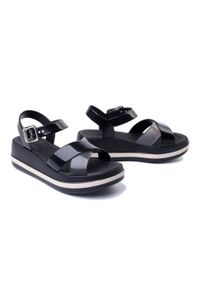 Azaleia - AZALEIA 83547 Marie Sandal Plat Fem AT484 black, sandały damskie. Kolor: czarny