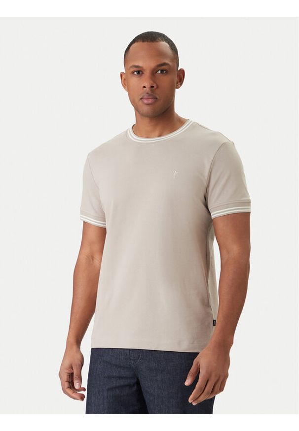 JOOP! T-Shirt Jose 30101942 Beżowy Regular Fit. Kolor: beżowy. Materiał: bawełna
