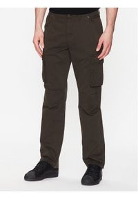 Volcano Spodnie materiałowe Hampter M07234-S23 Khaki Regular Fit. Kolor: brązowy. Materiał: materiał, bawełna