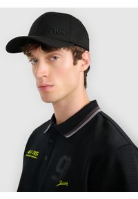 4f - 4F Czapka z daszkiem męska 4F x Robert Lewandowski - czarna Uniwersalny. Kolor: czarny. Materiał: bawełna, tkanina, materiał. Wzór: haft. Styl: sportowy, klasyczny, casual #1