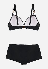 Born2be - Czarne Bikini z Ozdobnym Marszczeniem Biustonosz i Majtki Typu Bokserki Peiria. Kolor: czarny #2
