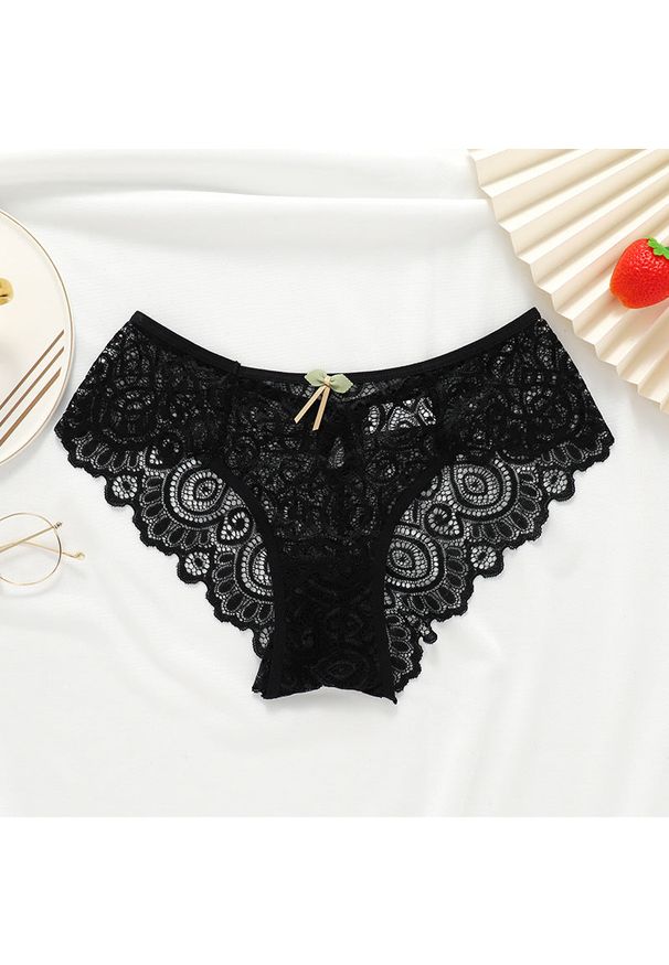 Intica - Figi z koronki na romantyczne okazje Roni. Kolor: czarny. Materiał: koronka. Wzór: koronka