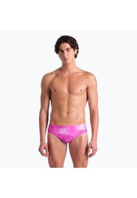 Arena - Slipy pływackie męskie arena Tie-Dye Briefs Allover. Kolor: różowy