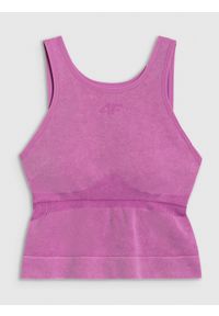 4f - 4F Top do jogi i pilatesu slim szybkoschnący damski - różowy XS/S. Kolor: różowy. Materiał: guma, materiał, elastan, włókno. Sport: joga i pilates