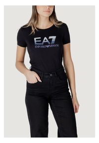 EA7 Emporio Armani T-Shirt 7W000183 AF10373 UC001 Czarny Regular Fit. Kolor: czarny. Materiał: bawełna