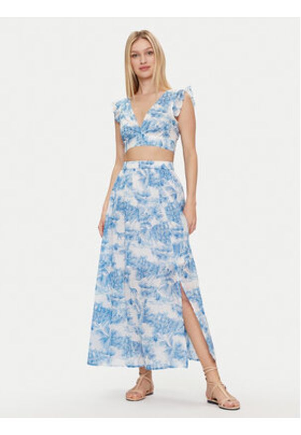 Iconique Spódnica maxi Lily IC24-053 Niebieski Regular Fit. Kolor: niebieski. Materiał: bawełna