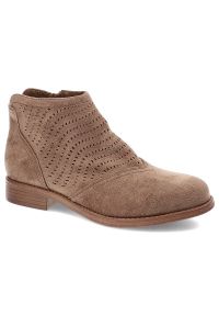 Beżowe Botki S.Barski Stylowe Obuwie Damskie. Okazja: na co dzień. Zapięcie: zamek. Kolor: beżowy. Materiał: materiał. Obcas: na obcasie. Styl: elegancki. Wysokość obcasa: średni