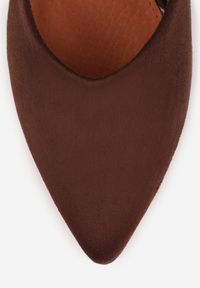 Born2be - Brązowe Czółenka Balerinki Vices ze Szpiczastym Noskiem i Skórzaną Wkładką Falavesa. Okazja: na co dzień. Nosek buta: szpiczasty. Kolor: brązowy. Materiał: skóra. Obcas: na obcasie. Styl: casual, elegancki. Wysokość obcasa: niski #4