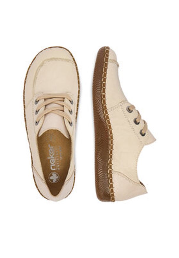 Rieker Półbuty N2402-60 Beżowy. Kolor: beżowy. Materiał: skóra