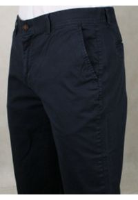 Ranir - Granatowe Męskie Spodnie Casualowe -RANIR- Bawełniane, Chinosy. Okazja: na co dzień. Kolor: niebieski. Materiał: lycra, bawełna. Styl: casual #3