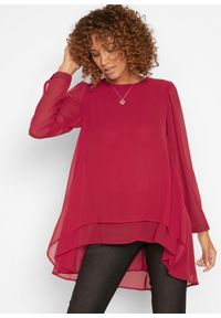 bonprix - Długa tunika z dłuższym tyłem. Kolor: czerwony. Długość: długie #1
