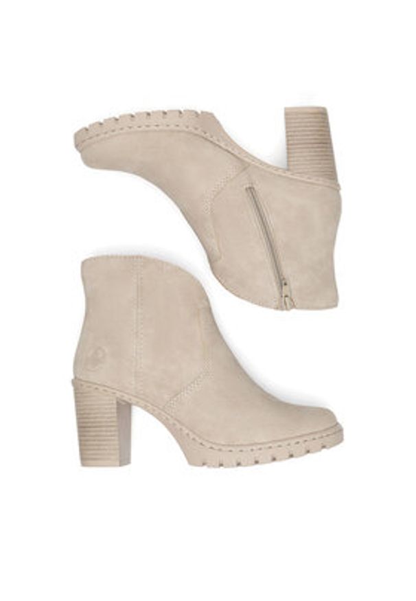 Rieker Botki Y2553-60 Beżowy. Kolor: beżowy. Materiał: skóra