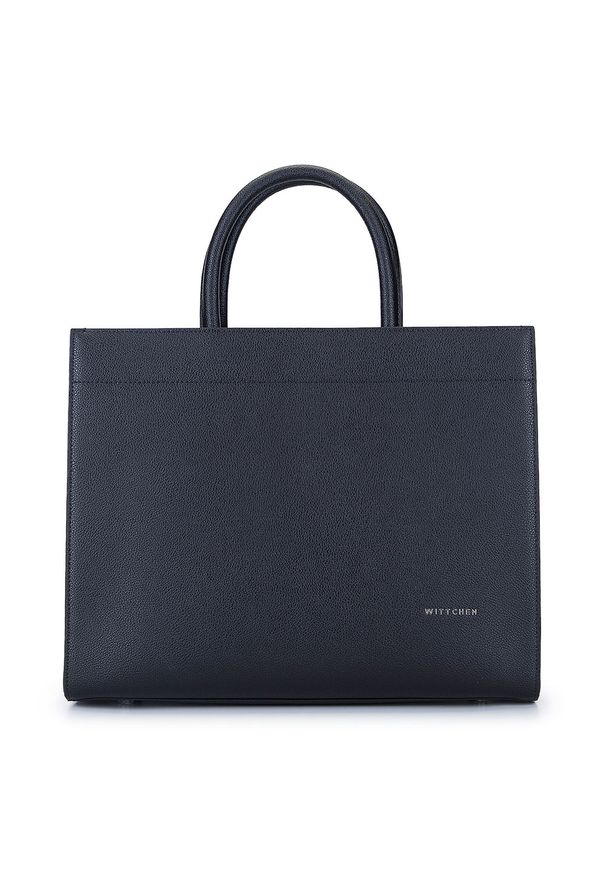 Wittchen - Torebka skórzana minimalistyczna. Kolor: czarny. Wzór: haft, geometria. Sezon: lato. Dodatki: z haftem. Materiał: skórzane. Styl: elegancki, casual. Rodzaj torebki: do ręki