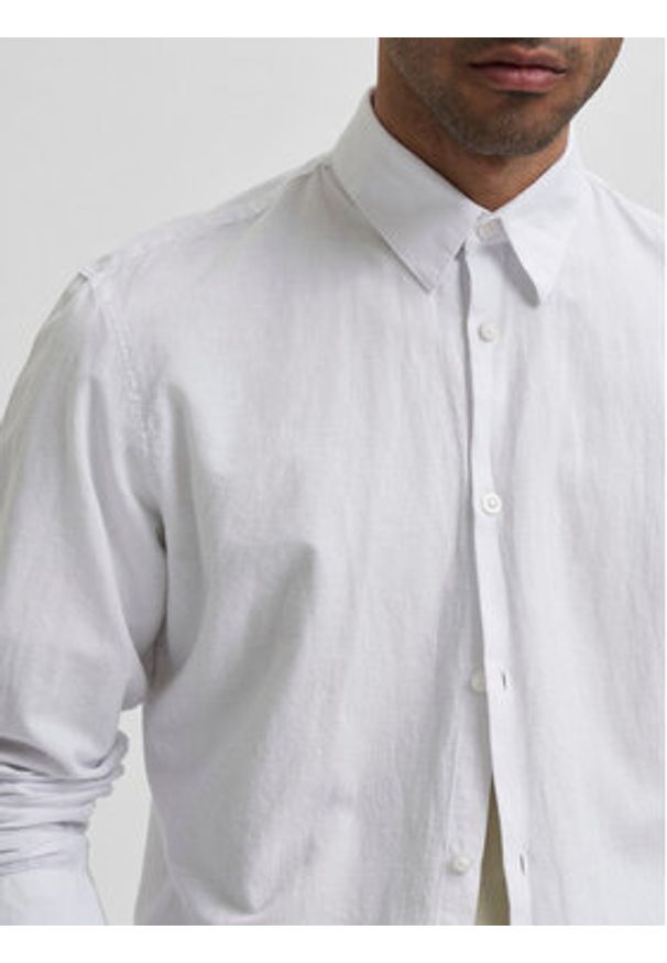 Selected Homme Koszula 16078867 Biały Slim Fit. Kolor: biały. Materiał: bawełna