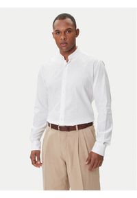 Karl Lagerfeld - KARL LAGERFELD Koszula 605035 552627 Biały Regular Fit. Typ kołnierza: dekolt w karo. Kolor: biały. Materiał: bawełna #1