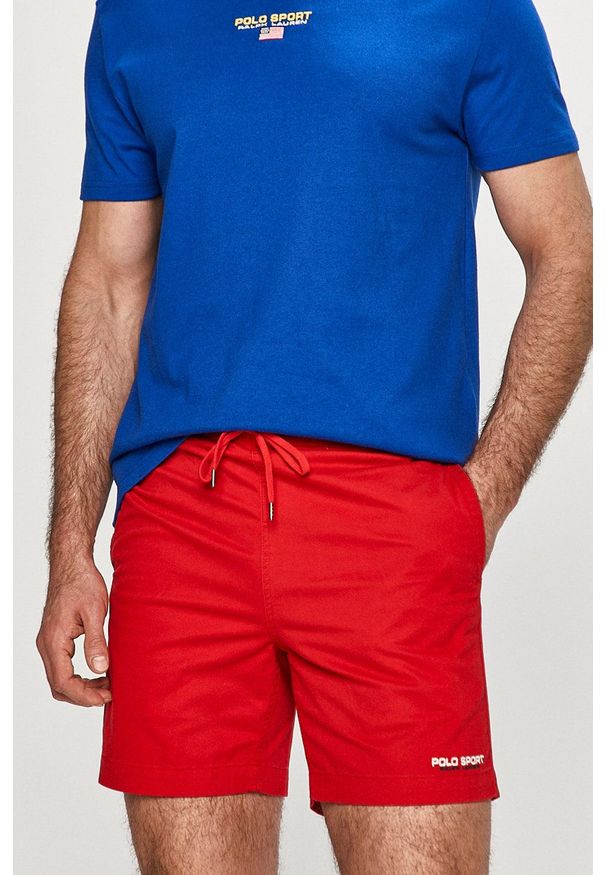 Polo Ralph Lauren - Szorty. Okazja: na co dzień. Kolor: czerwony. Materiał: tkanina. Wzór: gładki. Styl: casual