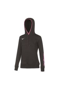 Bluza damska z kapturem Mizuno. Typ kołnierza: kaptur. Kolor: czarny. Sport: fitness