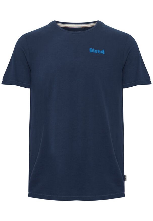 Blend T-Shirt 20715328 Granatowy Regular Fit. Kolor: niebieski. Materiał: bawełna