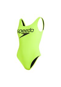 Damski 1-częściowy kostium kąpielowy z logo Speedo End Deep UB. Kolor: żółty, wielokolorowy, czarny