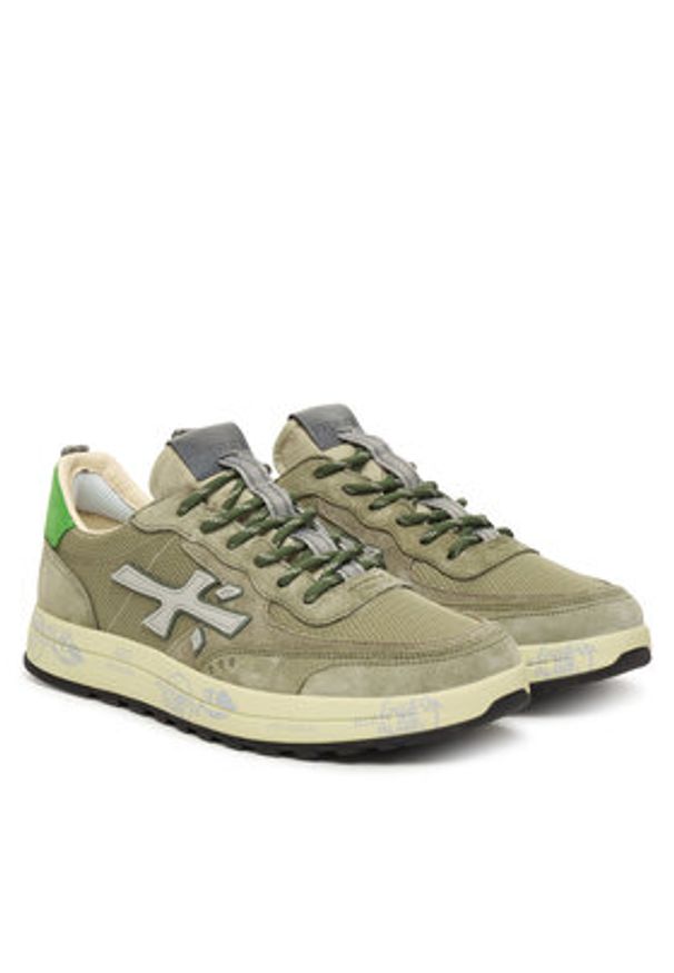 Premiata Sneakersy Nous Var 8062 Khaki. Kolor: brązowy. Materiał: skóra, zamsz