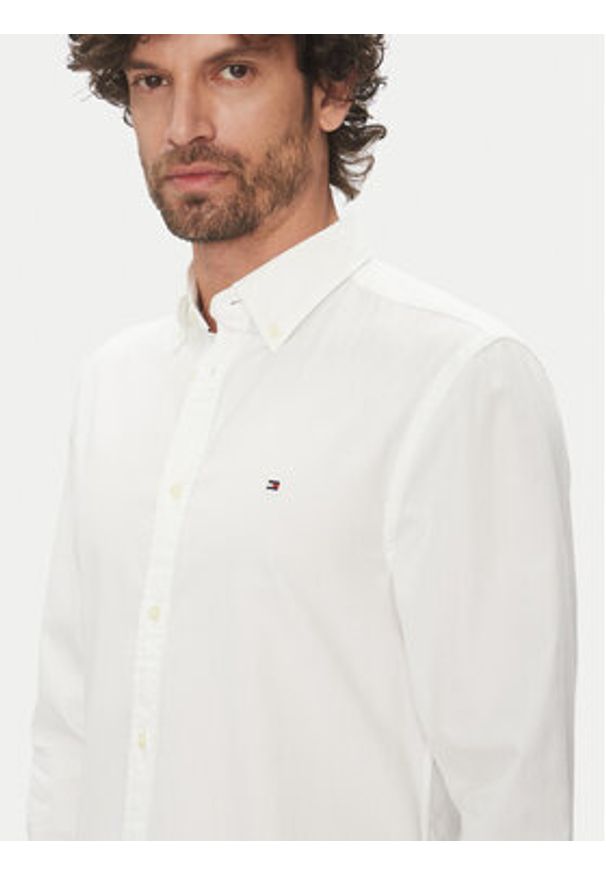 TOMMY HILFIGER - Tommy Hilfiger Koszula MW0MW38556 Biały Slim Fit. Kolor: biały. Materiał: bawełna