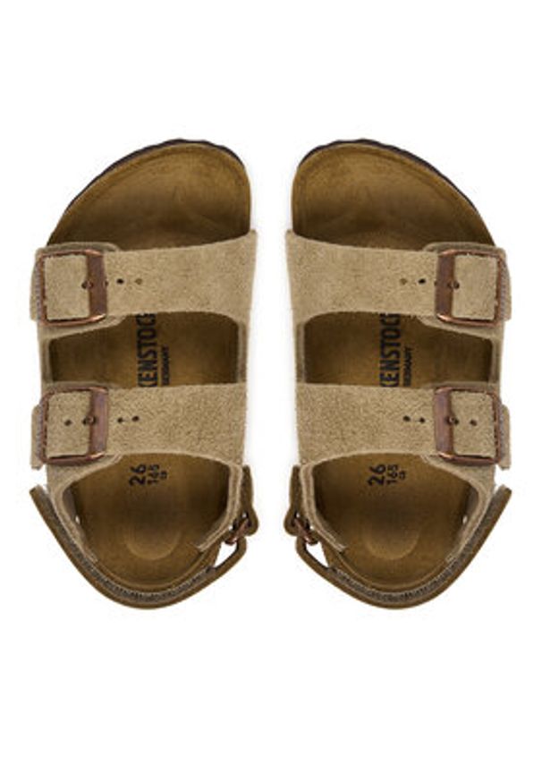 Birkenstock Sandały Milano As 1029465 S Beżowy. Kolor: beżowy. Materiał: zamsz, skóra