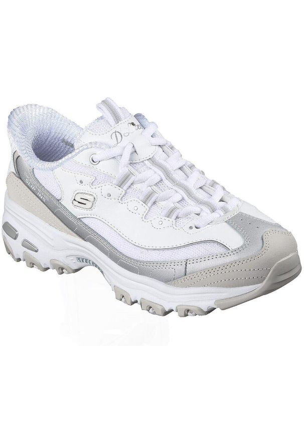 skechers - Buty sportowe damskie Skechers D Lites smooth Nostalgia. Kolor: biały. Materiał: skóra, materiał. Sport: fitness