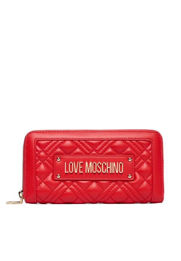 Love Moschino - LOVE MOSCHINO Duży Portfel Damski JC5600PP0NLA0500 Czerwony. Kolor: czerwony. Materiał: skóra