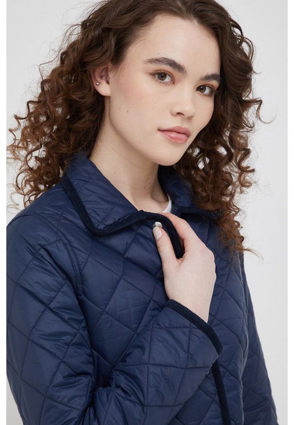 Polo Ralph Lauren kurtka damska kolor granatowy przejściowa. Okazja: na co dzień. Typ kołnierza: polo. Kolor: niebieski. Materiał: poliamid. Styl: casual