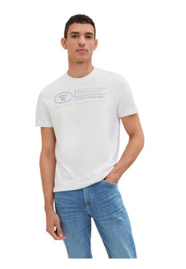 Tom Tailor T-Shirt 1035611 Biały Regular Fit. Kolor: biały. Materiał: bawełna
