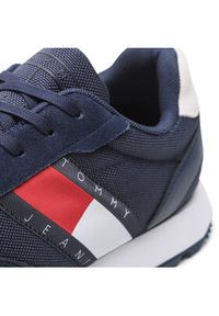 Tommy Jeans Sneakersy Retro Leather Runner EM0EM01081 Granatowy. Kolor: niebieski. Materiał: materiał #3